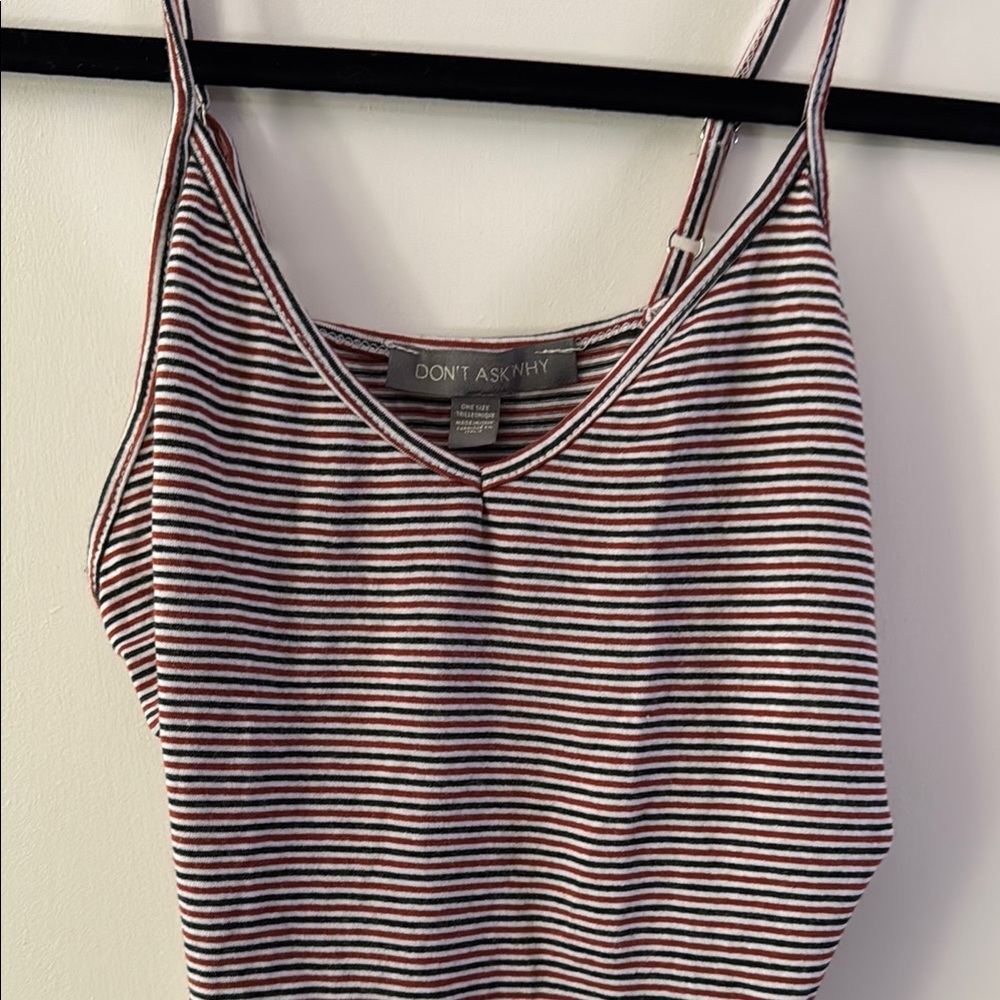 Red, White, and Blue Fitted Camisole Sleeveless Crop Top